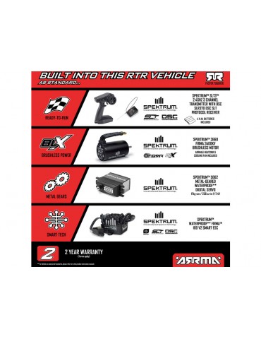 RC street truck Infraction 223S BLX DSC 4X4 RTR mėlynos spalvos 1:8 Arrma – CyborgShop