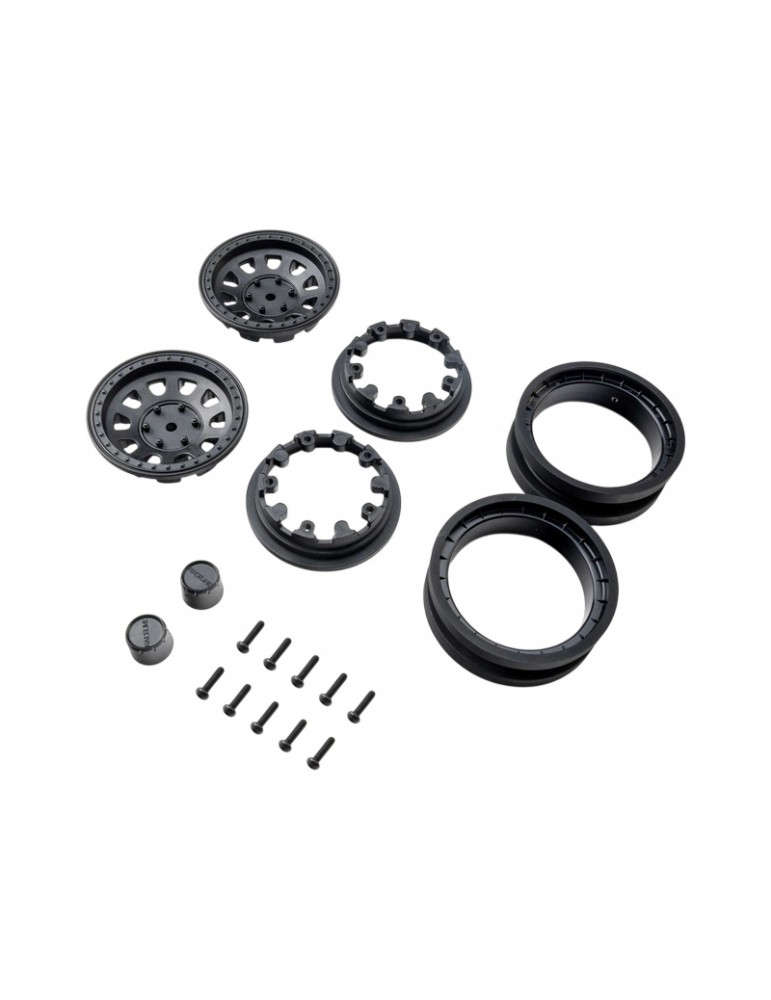 Axial 1.9 Raceline Daytona Beadlock Wheels, Black (2)