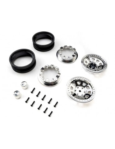Axial 1.9 Raceline Daytona Beadlock Wheels, Chrome (2)