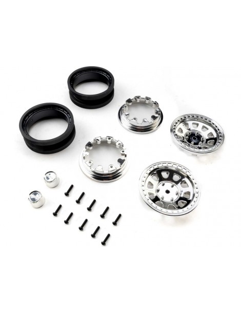 Axial 1.9 Raceline Daytona Beadlock Wheels, Chrome (2)