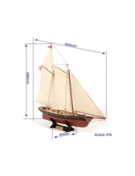 OCCRE America Yacht Model Kit - Americas Cup 1851 1:75