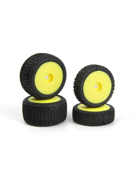 Microbe Buggy Wheel/Tyre Set (Yellow/Front/Rear)