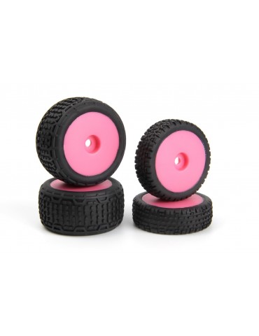 Microbe Buggy Wheel/Tyre Set (Pink/Front/Rear)