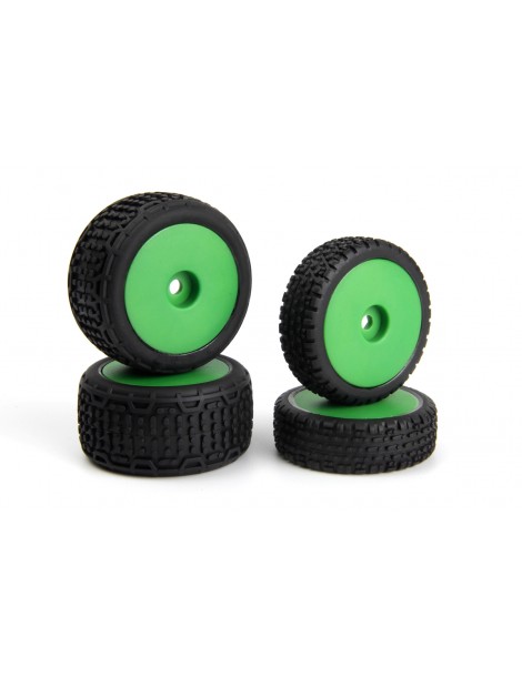 Microbe Buggy Wheel/Tyre Set (Green/Front/Rear)