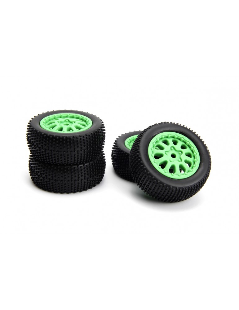 Sidepin SC Wheel/Tyre Set (Green/Front/Rear)