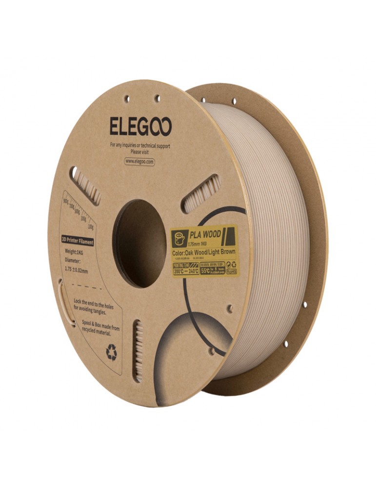 PLA Wood filamentas Light Oak ELEGOO – CyborgShop
