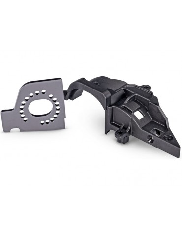 Traxxas Motor plate, aluminum (gray)/ gear cover