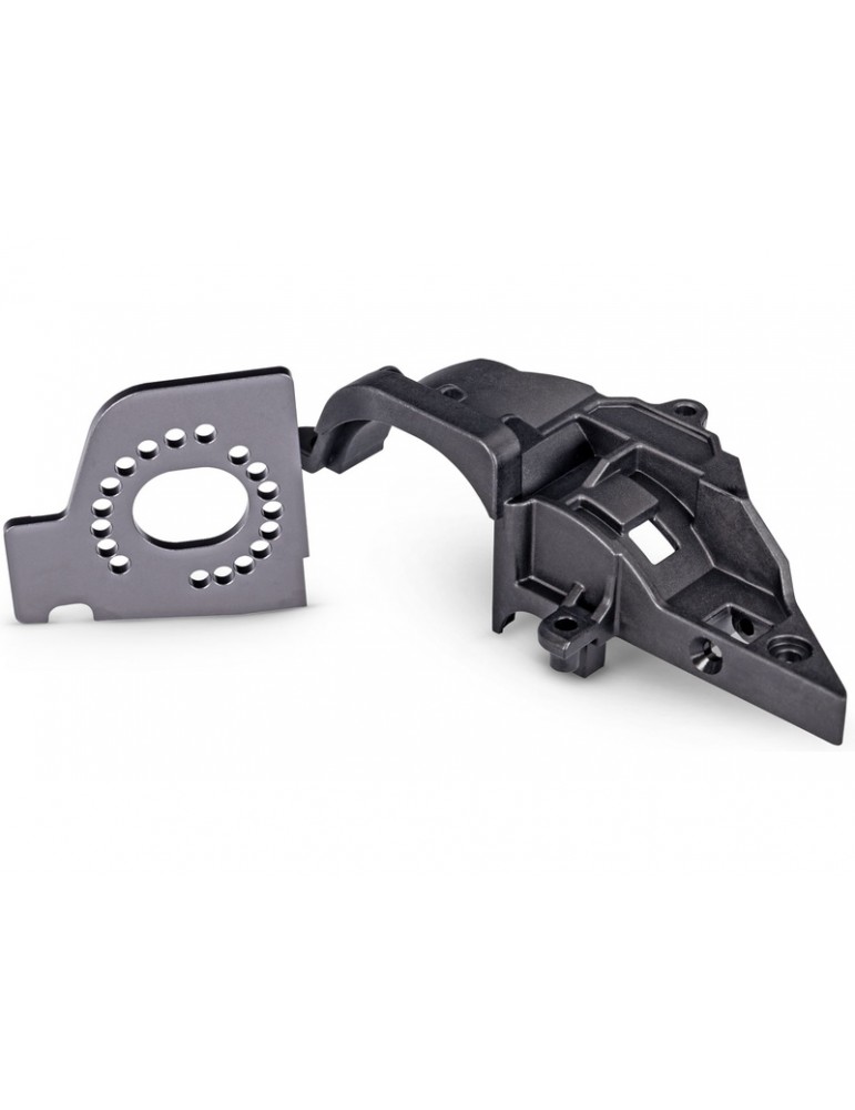 Traxxas Motor plate, aluminum (gray)/ gear cover