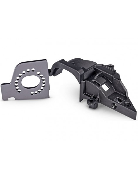 Traxxas Motor plate, aluminum (gray)/ gear cover