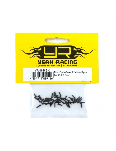 Mikro varžtai 1.2x5 mm RC drift kėbulo arkų tvirtinimui Yeah Racing – CyborgShop