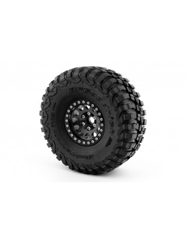 1.9'' Aluminum Beadlock Rims for 1/10 Crawler Black - 2pcs