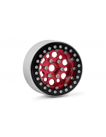 1.9'' Aluminum Beadlock Rims for 1/10 Crawler Red - 2pcs