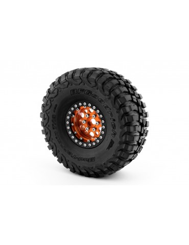 1.9'' Aluminum Beadlock Rims for 1/10 Crawler Orange - 2pcs