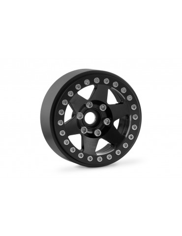 1.9'' Aluminum 6-spoke Beadlock Rims for 1/10 Crawler Black - 2pcs