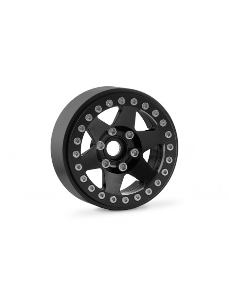 1.9'' Aluminum 6-spoke Beadlock Rims for 1/10 Crawler Black - 2pcs