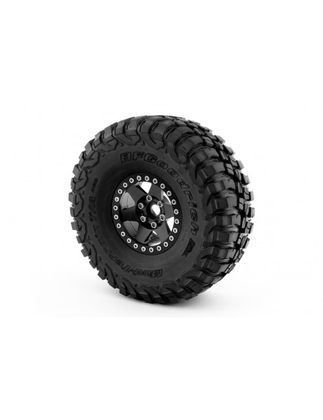 1.9'' Aluminum 6-spoke Beadlock Rims for 1/10 Crawler Black - 2pcs