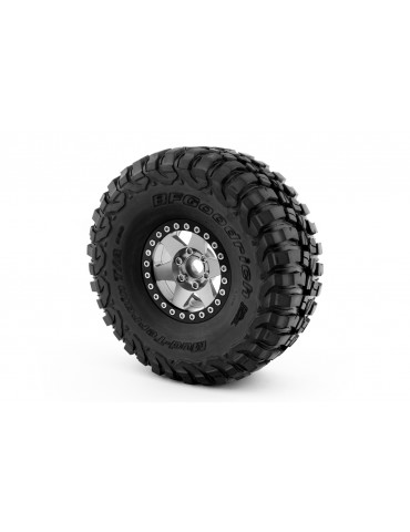1.9'' Aluminum 6-spoke Beadlock Rims for 1/10 Crawler Silver - 2pcs