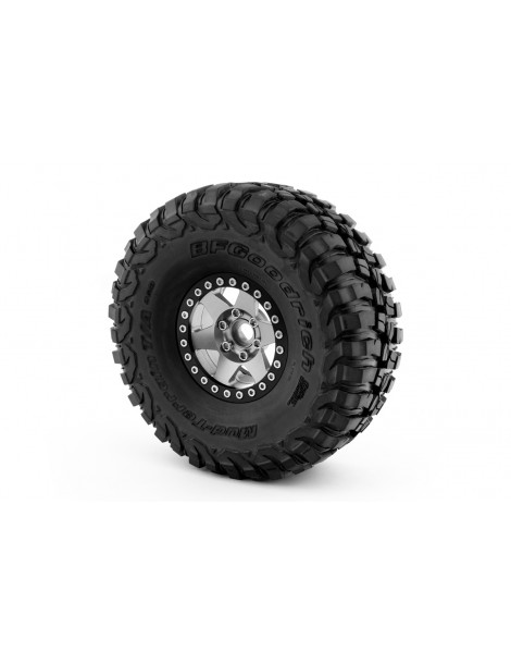 1.9'' Aluminum 6-spoke Beadlock Rims for 1/10 Crawler Silver - 2pcs