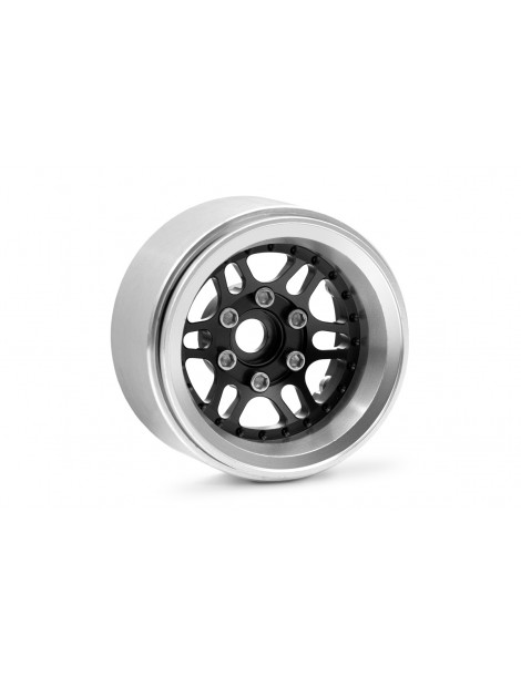 1.9'' Aluminum Beadlock Rims Offset -10 mm for 1/10 Crawler Black - 2pcs