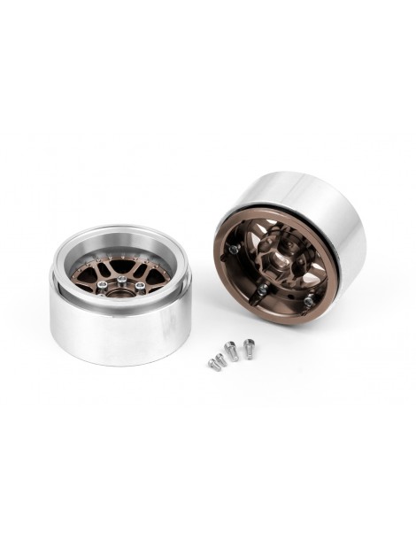 1.9'' Aluminum Beadlock Rims Offset -10 mm for 1/10 Crawler Bronze - 2pcs