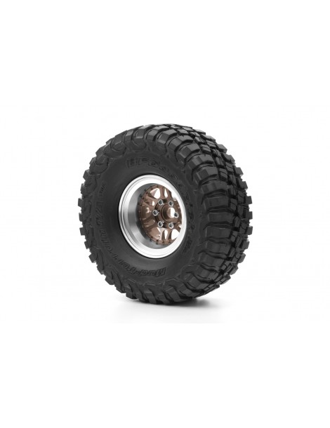 1.9'' Aluminum Beadlock Rims Offset -10 mm for 1/10 Crawler Bronze - 2pcs