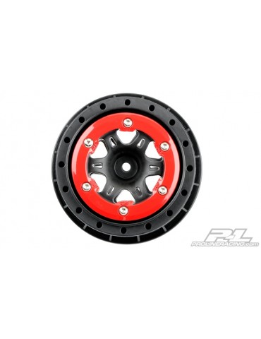 Split Six 2.2"/3.0" Red/Black Bead-Loc Wheels