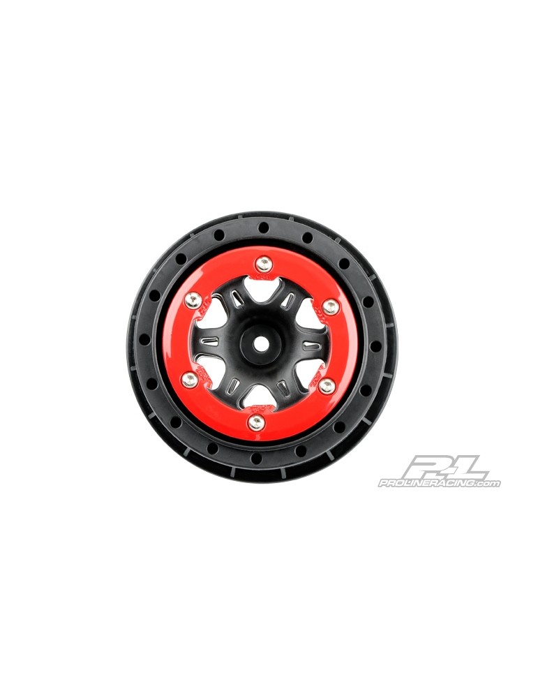 Split Six 2.2"/3.0" Red/Black Bead-Loc Wheels