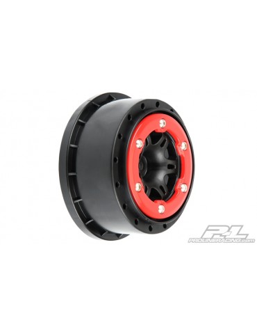 Split Six 2.2"/3.0" Red/Black Bead-Loc Wheels