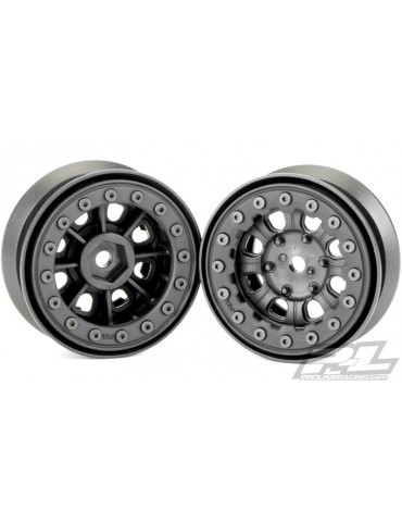 Denali 1.9" Black/Black Bead-Loc 8 Spoke Front or Rear Wheels for Rock Crawlers