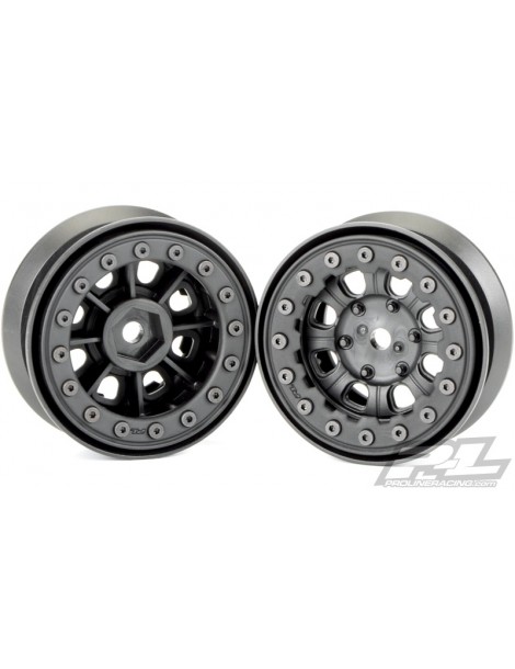 Denali 1.9" Black/Black Bead-Loc 8 Spoke Front or Rear Wheels for Rock Crawlers