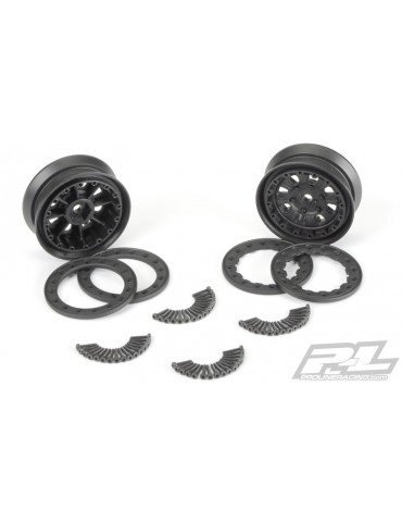Denali 1.9" Black/Black Bead-Loc 8 Spoke Front or Rear Wheels for Rock Crawlers