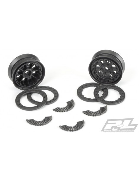 Denali 1.9" Black/Black Bead-Loc 8 Spoke Front or Rear Wheels for Rock Crawlers