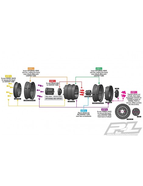 Carbine 1.9" Black Plastic Internal Bead-Loc Dually Wheelsfor Rock Crawlers Front or Rea