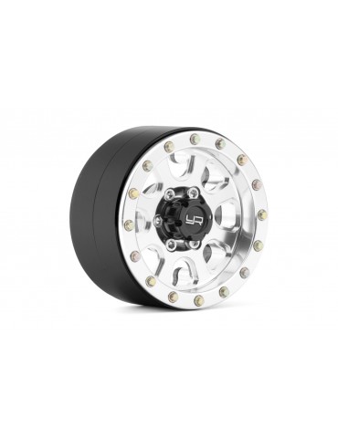 1.9 Aluminum CNC 8 Spoke Beadlock Wheel w/Wheel Hub 2pcs Silver