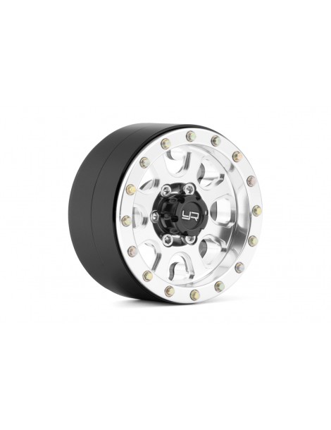 1.9 Aluminum CNC 8 Spoke Beadlock Wheel w/Wheel Hub 2pcs Silver