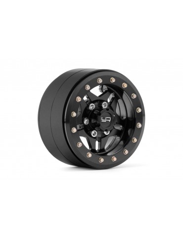 1.9 colio aliumininiai CNC beadlock ratlankiai juodi Yeah Racing – CyborgShop