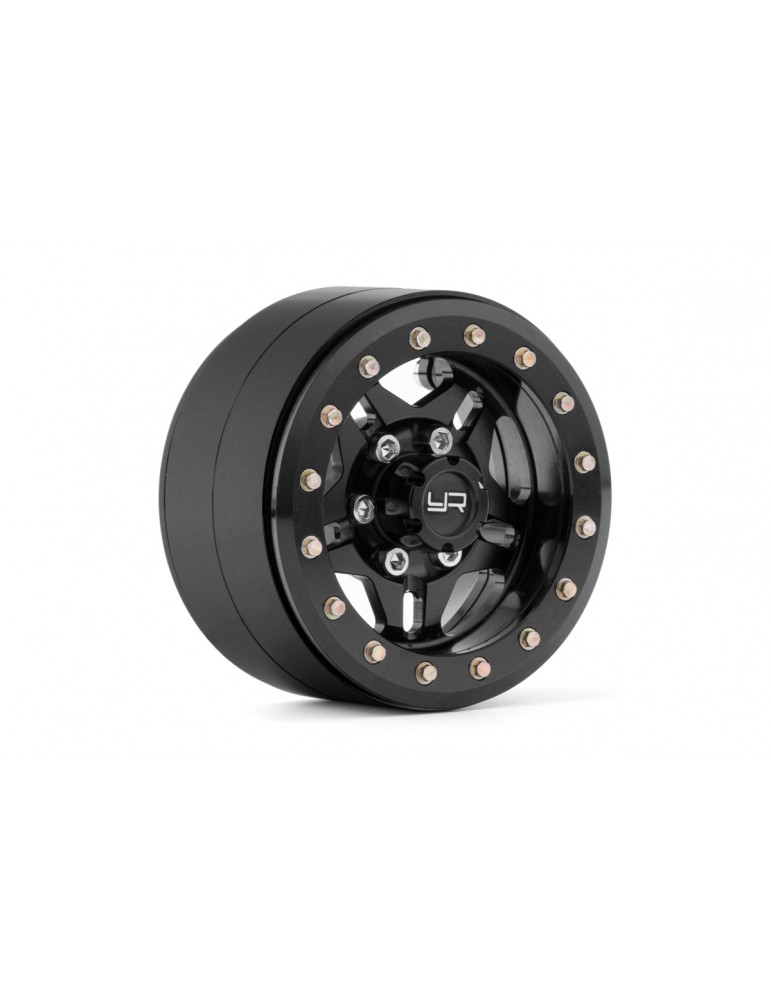 1.9 colio aliumininiai CNC beadlock ratlankiai juodi Yeah Racing – CyborgShop