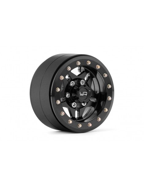 1.9 colio aliumininiai CNC beadlock ratlankiai juodi Yeah Racing – CyborgShop