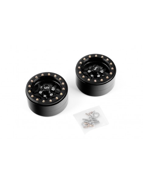 1.9 colio aliumininiai CNC beadlock ratlankiai juodi Yeah Racing – CyborgShop
