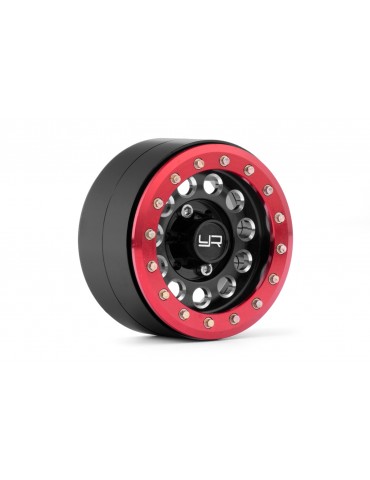 1.9 Aluminum CNC F-RG Beadlock Wheel w/Wheel Hub 2pcs Red