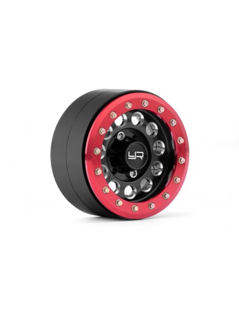 1.9 Aluminum CNC F-RG Beadlock Wheel w/Wheel Hub 2pcs Red