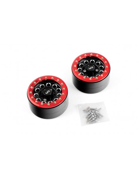 1.9 Aluminum CNC F-RG Beadlock Wheel w/Wheel Hub 2pcs Red