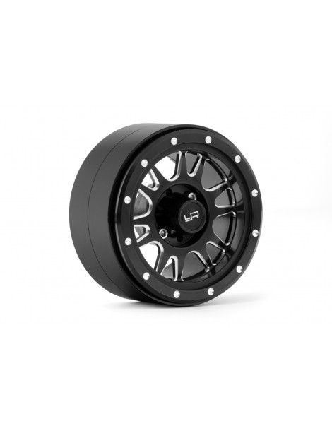 2.2 Aluminum CNC 12 Spoke Beadlock Wheel w/Wheel Hub 2pcs Black
