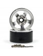 1.9 Aluminum CNC 5 Spoke Beadlock Wheel 2pcs Silver