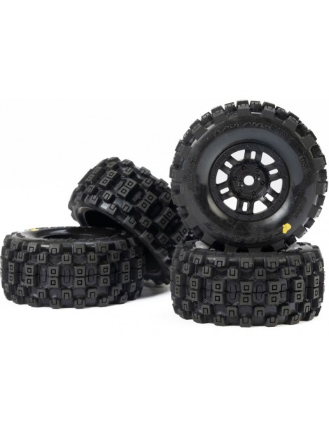 Pro-Line 1/16 Badlands MX Front/Rear Tires MTD 12mm Black Split Six (4): MOJAVE GROM