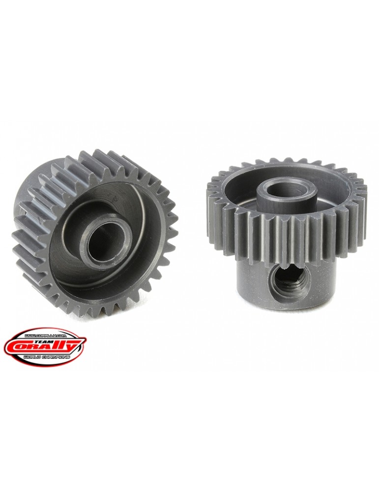 64 DP Pinion - Short - Hard Anodised AL7075 - 30 Teeth - Shaft Dia. 3.17mm