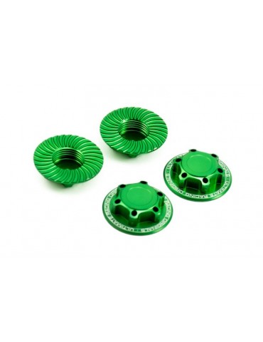 Ultimate Closed end wheel nut V2, green, 4 pcs