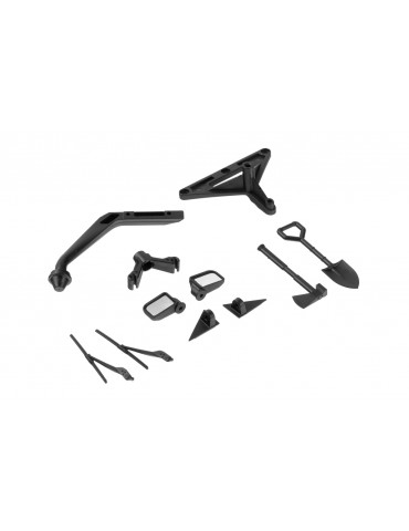 Snorkel, Rear-view Mirrors, Wipers, Spade/Axe, Spare Wheel Holder