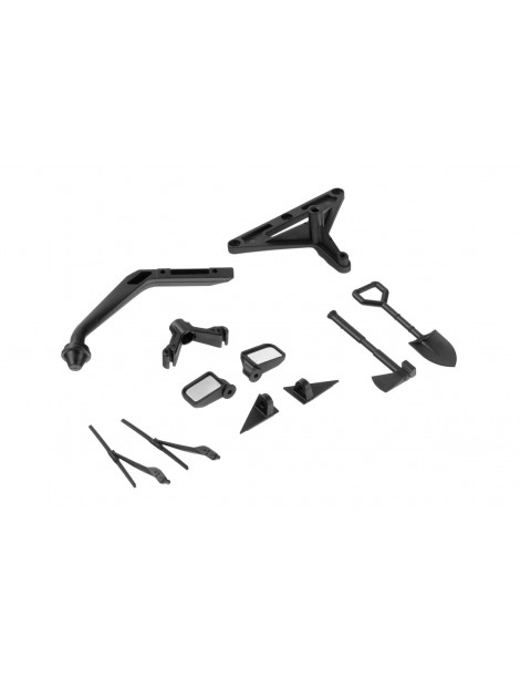 Snorkel, Rear-view Mirrors, Wipers, Spade/Axe, Spare Wheel Holder