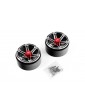 2.2 Aluminum CNC 6 Spoke Beadlock Wheel w/Wheel Hub 2pcs Black